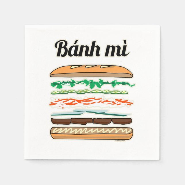 Banh Mi Vietnamese sandwich French bread baguette Napkin (Front)