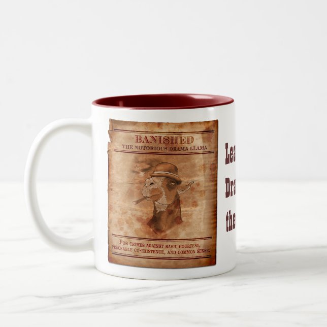 Banish Drama Llamas - 15oz 2-tone Mug (Left)