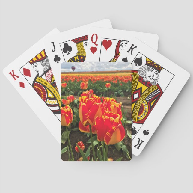 Banja Luka Tulips with Hot Air Balloon Playing Cards (Back)