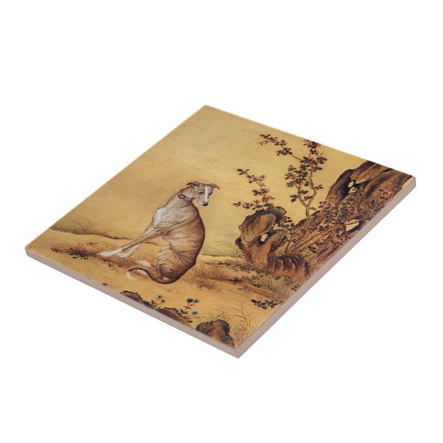 Banjinbiao 斑锦彪 ~Greyhound ~ Giuseppe Castiglione ~ Ceramic Tile (Side)
