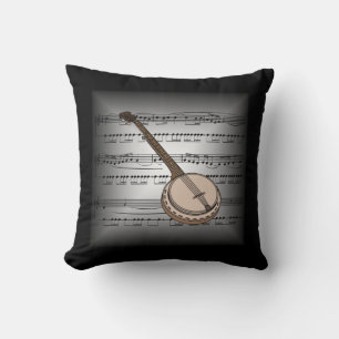 Banjo ~ 3-D Sheet Music ~ Pillow Grey/Black ~