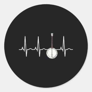 Banjo Banjo Heartbeat for & Classic Round Sticker