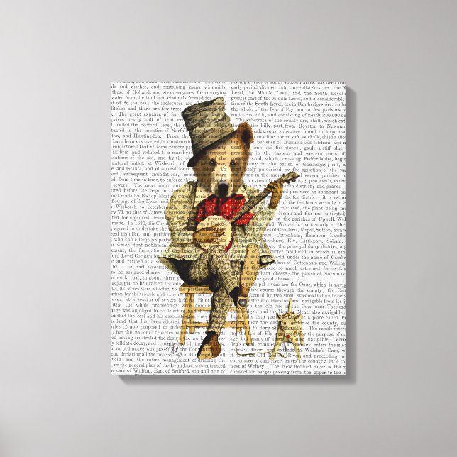 Banjo Bear Canvas Print (Front)