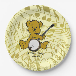 BANJO BEAR- PAPER PLATE