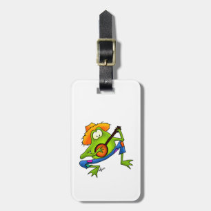 Banjo Bluegrass Frog Luggage Tag