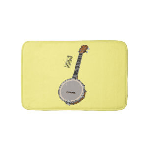 Banjo cartoon illustration bath mat