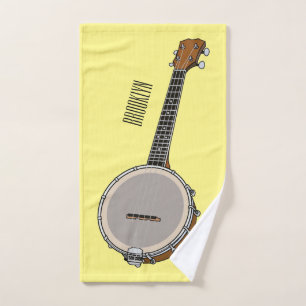 Banjo cartoon illustration  bath towel set