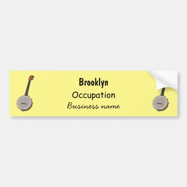 Banjo cartoon illustration bumper sticker (Front)