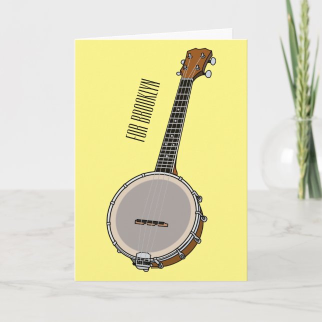 Banjo cartoon illustration  card (Front)
