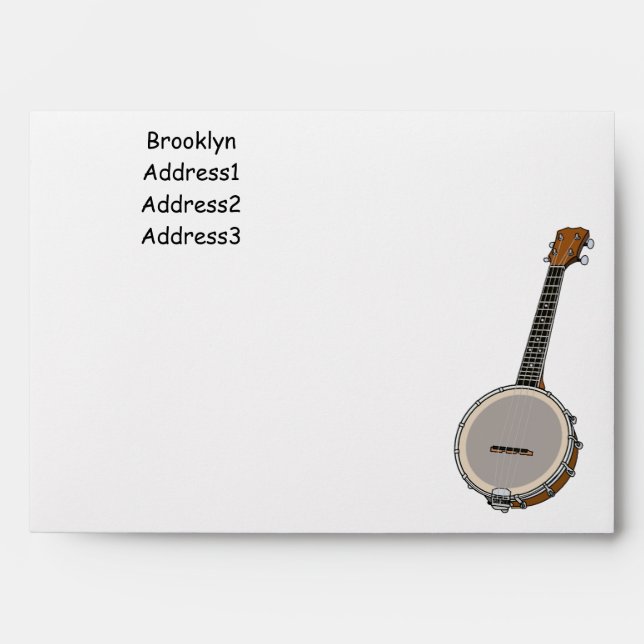 Banjo cartoon illustration envelope (Front)