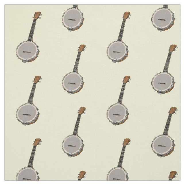 Banjo cartoon illustration fabric (Swatch)