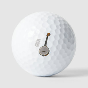 Banjo cartoon illustration  golf balls