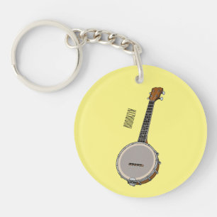 Banjo cartoon illustration key ring