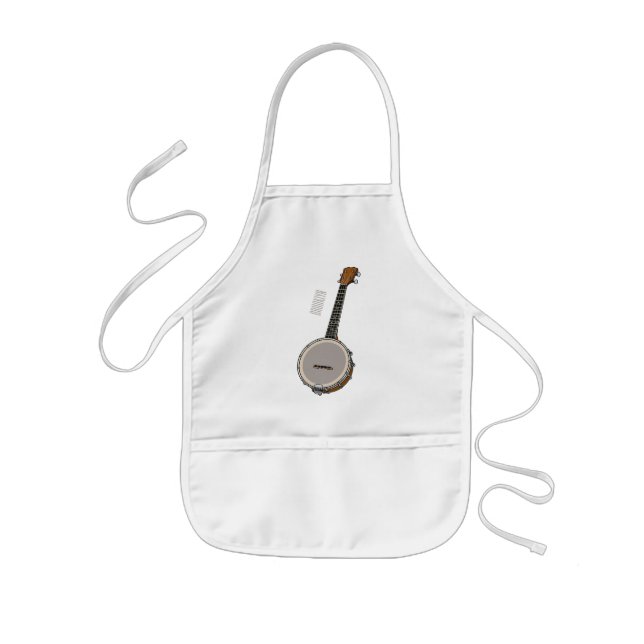 Banjo cartoon illustration  kids apron (Front)