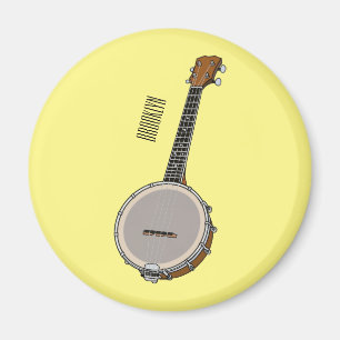 Banjo cartoon illustration magnet