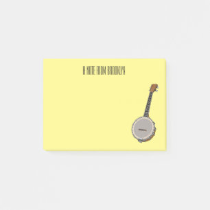 Banjo cartoon illustration post-it notes