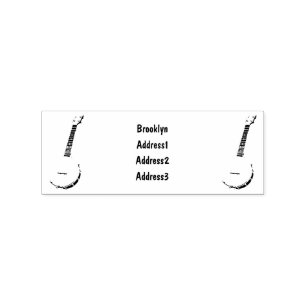 Banjo cartoon illustration rubber stamp