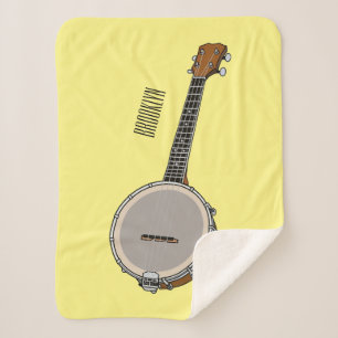 Banjo cartoon illustration sherpa blanket