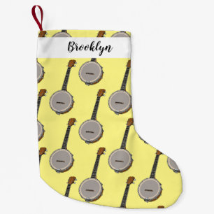 Banjo cartoon illustration small christmas stocking