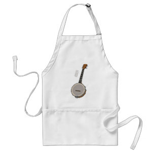 Banjo cartoon illustration standard apron