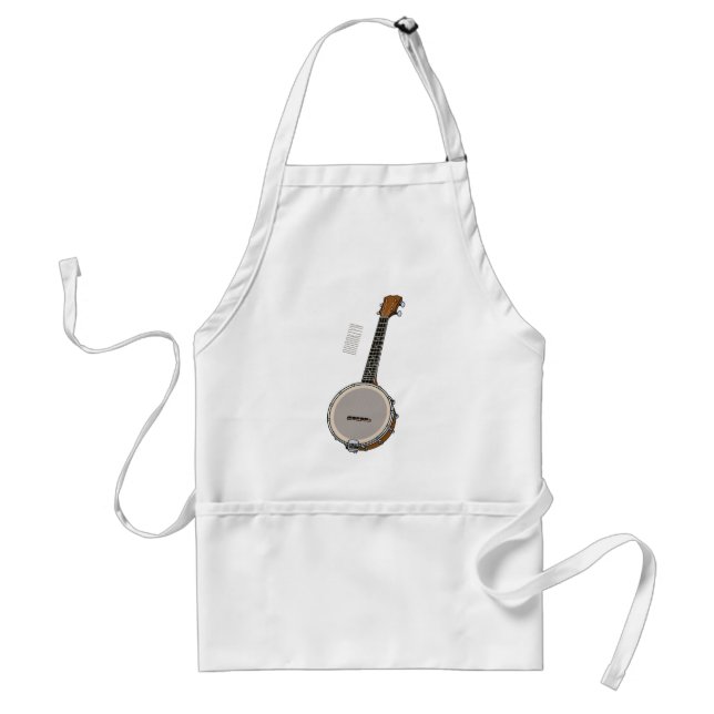 Banjo cartoon illustration  standard apron (Front)