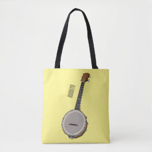 Banjo cartoon illustration  tote bag