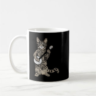 Banjo Cat - Funny Retro Style Bluegrass & Tabby Ca Coffee Mug