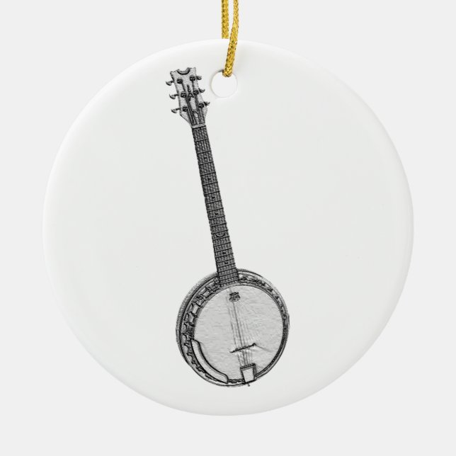 Banjo Ceramic Tree Decoration (Front)