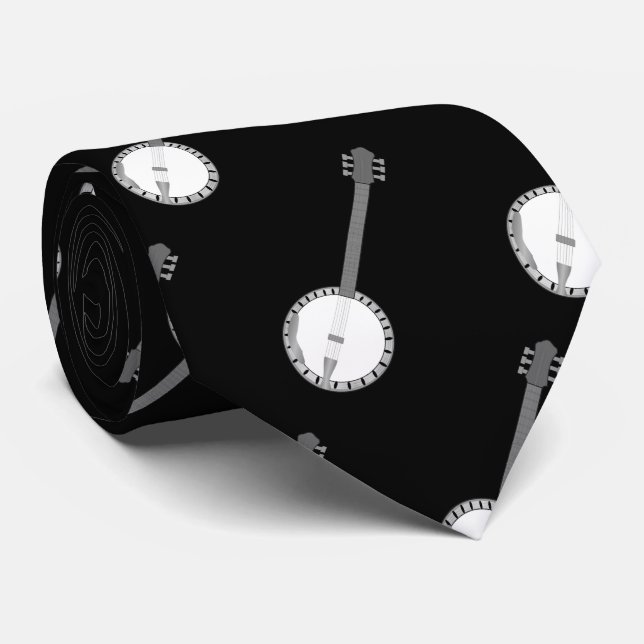 Banjo Design Tie (Rolled)