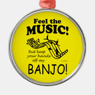 Banjo Feel The Music Metal Ornament