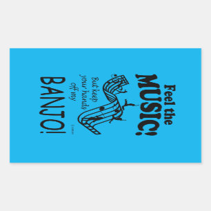 Banjo Feel The Music Rectangular Sticker