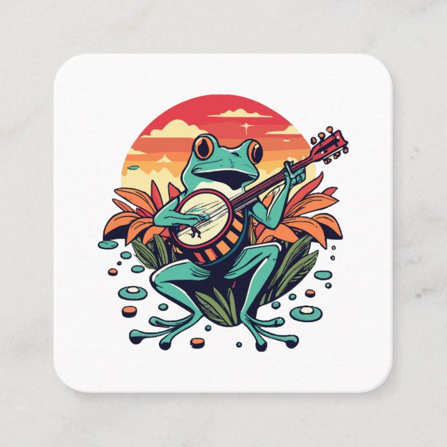 Banjo Frog Square Business Card (Front)