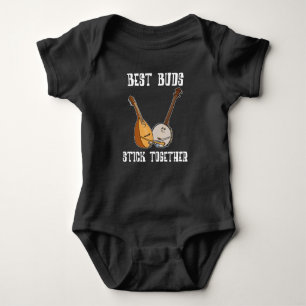 Banjo Gift Men Country Music Bluegrass Mandolin Baby Bodysuit
