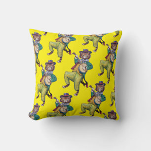 Banjo (Guitar) Player Cat, Louis Wain Cushion