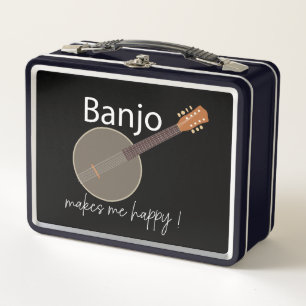 Banjo Makes Me Happy  Metal Lunch Box