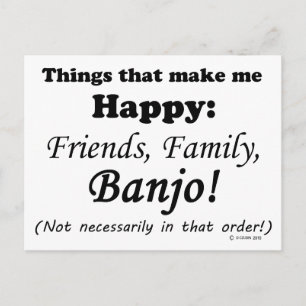 Banjo Makes Me Happy Postcard