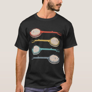 Banjo Multi Colour Banjo Vintage Retro Apparel T-Shirt