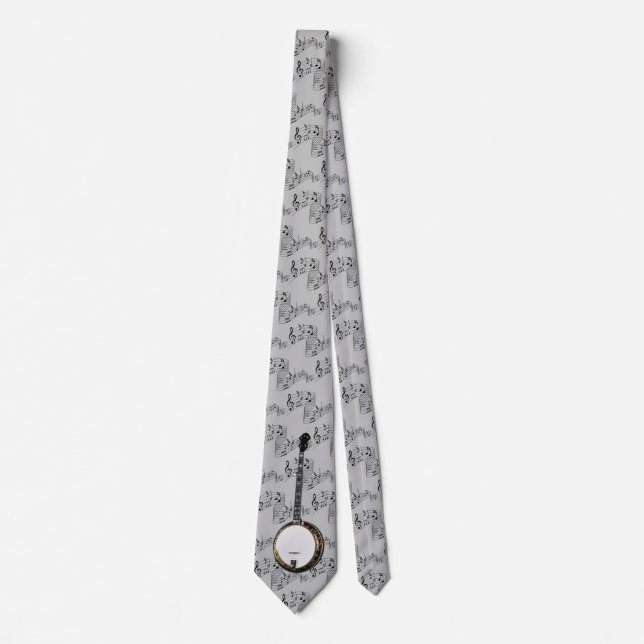 BANJO  MULTI-MUSIC NOTES TIE (Front)