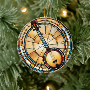 Banjo Music Ceramic Ornament