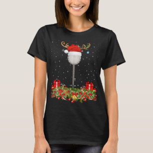 Banjo Music Lover Xmas Gift Santa Hat Banjo Christ T-Shirt