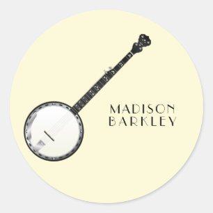Banjo Musician Music Teacher Classic Round Sticker