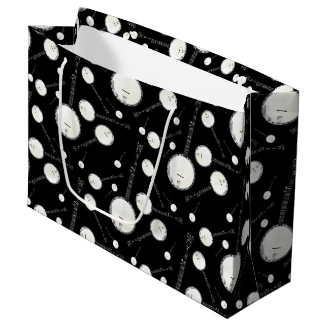 Banjo Musician Music Teacher Large Gift Bag (Front Angled)