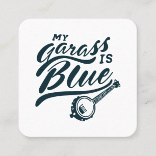 Banjo My Glass is Blue Square Business Card