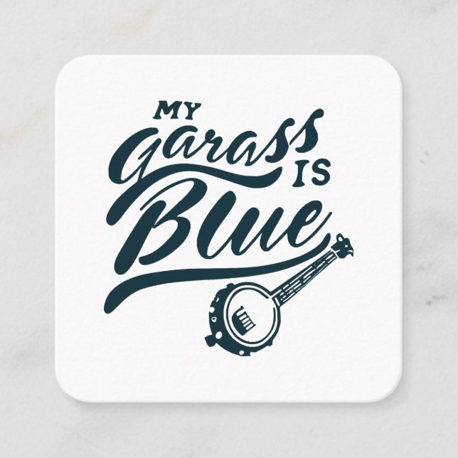 Banjo My Glass is Blue Square Business Card (Front)