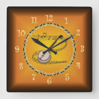 Banjo On Musical Scroll & Russet Orange ~
