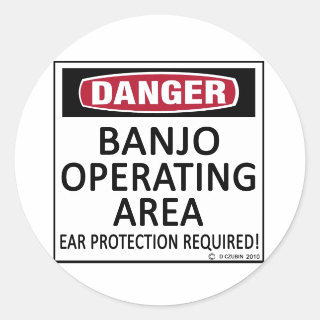 Banjo Operating Area Classic Round Sticker (Front)