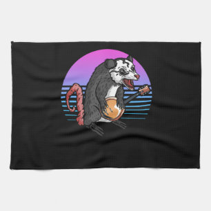 Banjo Opossum Folk Country Music Lover Tea Towel