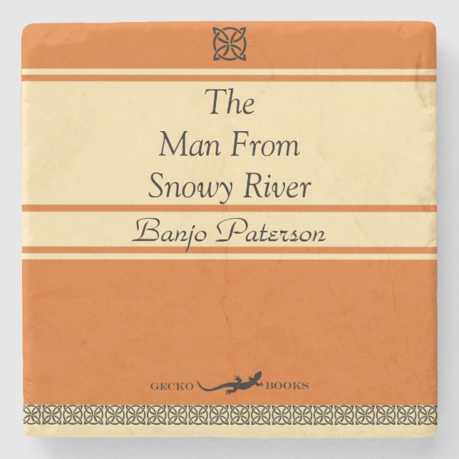 Banjo Paterson Retro Style Stone Coaster (Front)