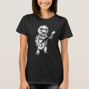 Banjo Picking Turtle Cute Terrapin Music Graphic T-Shirt