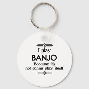 Banjo - Play Itself Funny Deco Music Key Ring